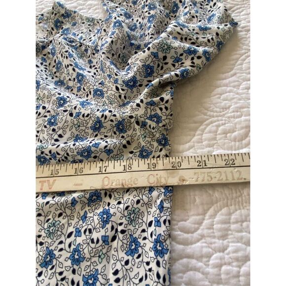 Old Navy Ditzy Floral and Paisley Blue and White 3/4 Sleeve Knee Length Dress M - Picture 11 of 11